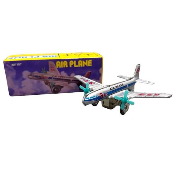 Vintage Tin Toy Airplane ST-1 Model 622 Collectible Original Box Collectors